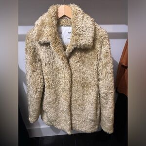 PROENZA SCHOULER White Label Cream Beige Fax Fur Coat S